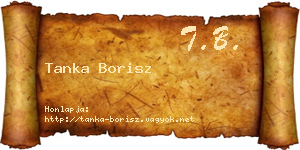 Tanka Borisz névjegykártya